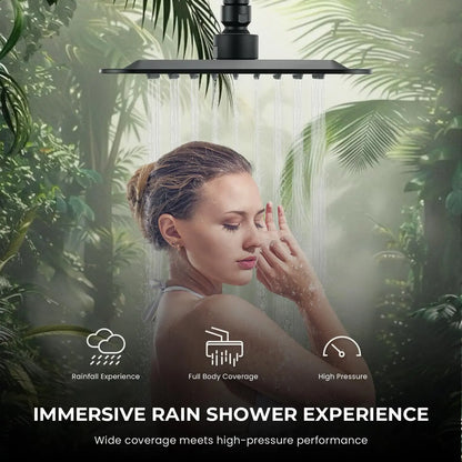 Handheld showerhead with 6+1 spray modes, height-adjustable, one-touch pause button, chrome-plated finish