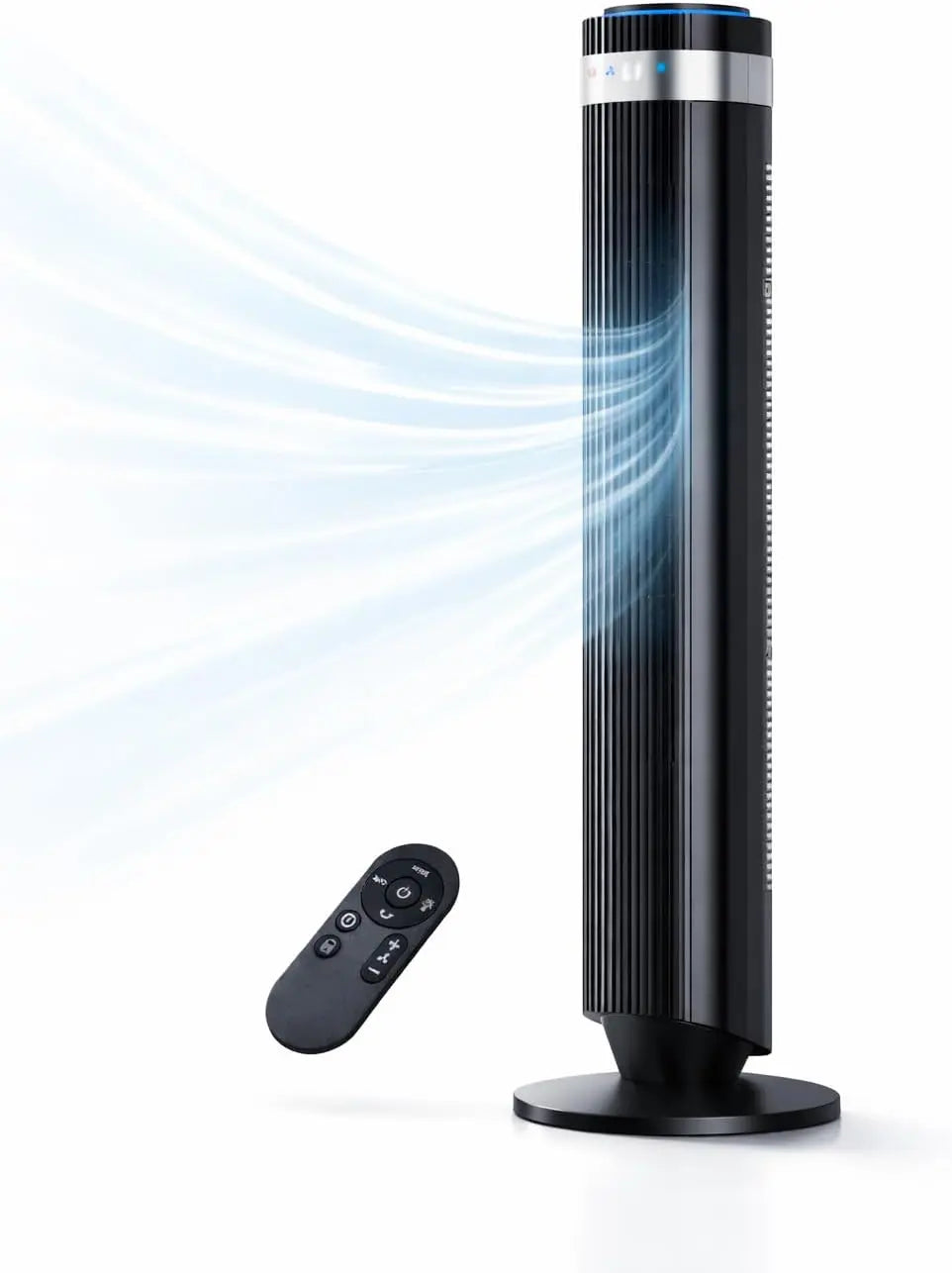 Blade-less oscillating fan with remote control, 5 speed settings and 4 modes
