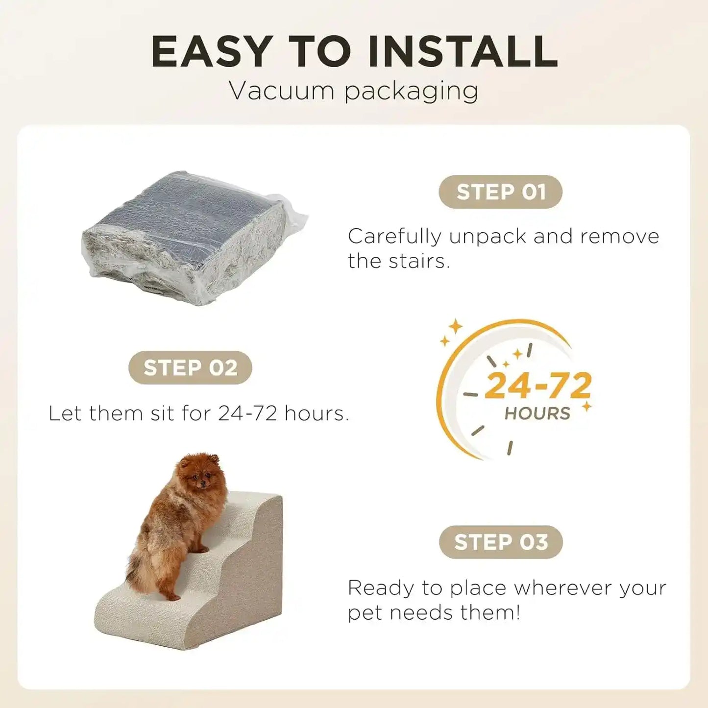 Stairs for a pet bed