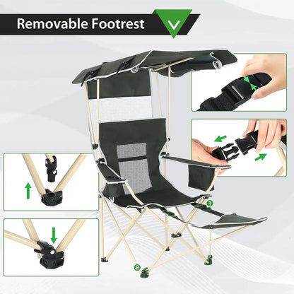 Comfortable chair with sunshade canopy