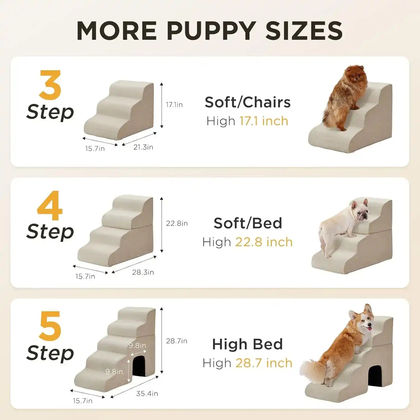 Stairs for a pet bed
