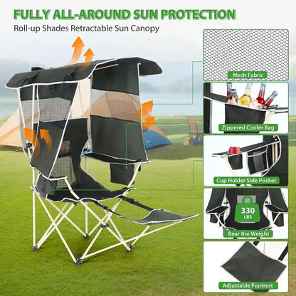 Comfortable chair with sunshade canopy