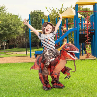 Inflatable Dinosaur Costume for Halloween - Realistic Design with Red Glowing Eyes - Clothing, Menswear
