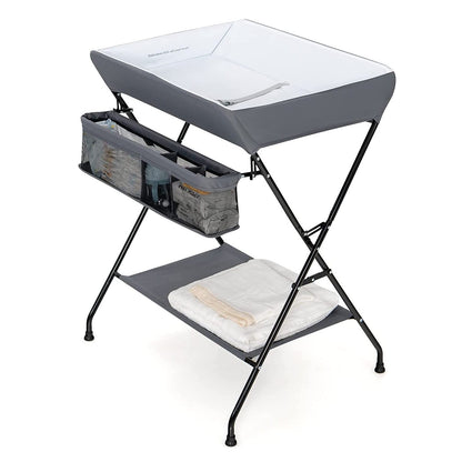Table à langer pliable large grise pour bébé