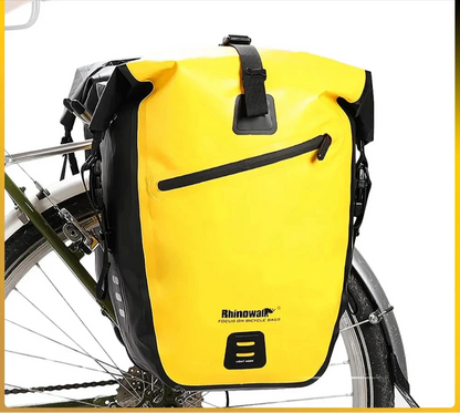 Sac de vélo 20L pour porte-bagages arrière, en polyester imperméable, jaune