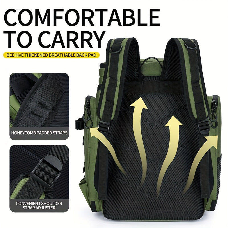 Fishing Backpack with Rod Holder & Tackle Box