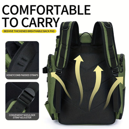 Fishing Backpack with Rod Holder & Tackle Box