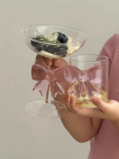 Ensemble de 2 verres à cocktail élégants à nœuds fantaisie faits à la main