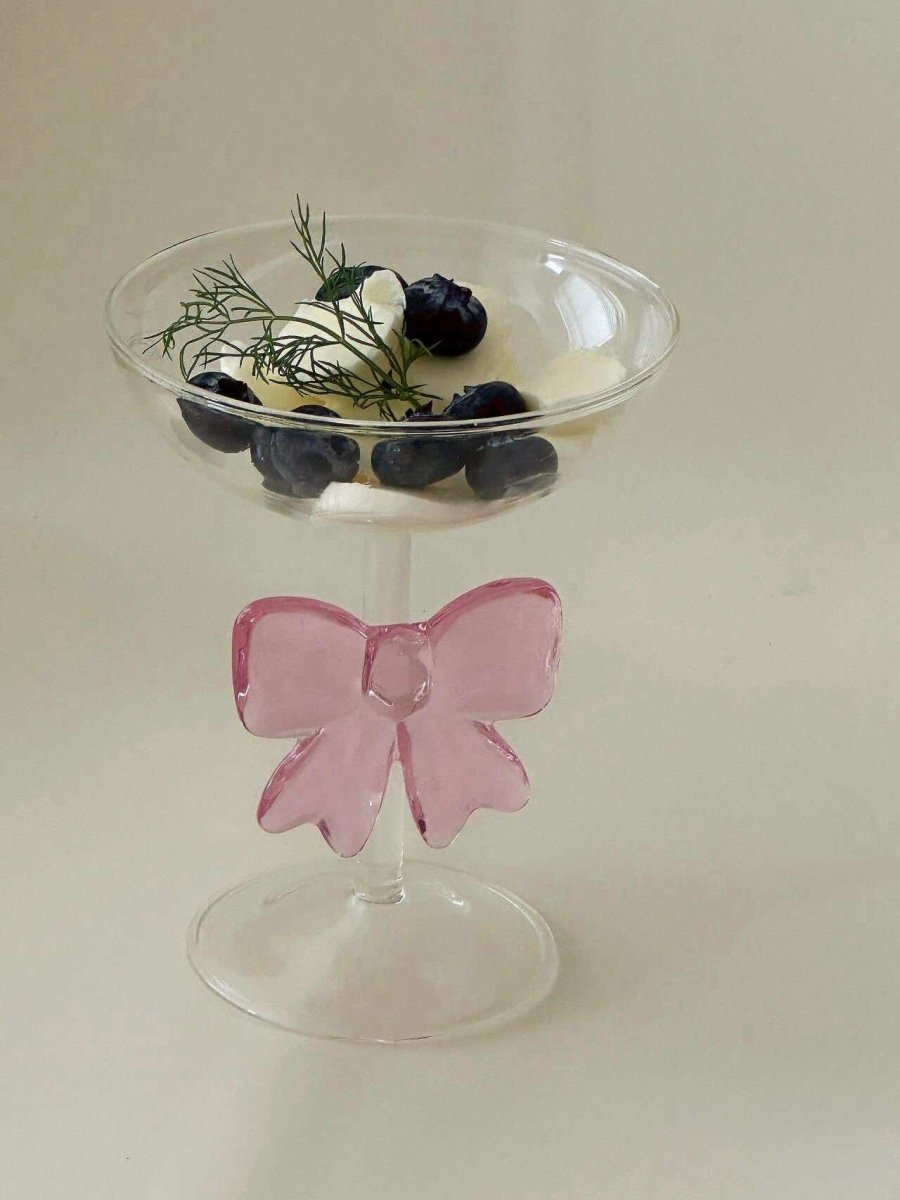 Ensemble de 2 verres à cocktail élégants à nœuds fantaisie faits à la main