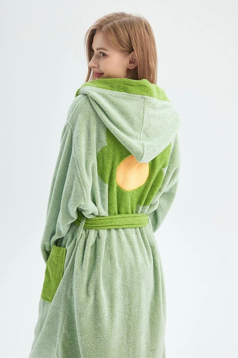 Peignoir à Capuche Fantaisie Tournesol Ultra Doux – 100 % Coton Biologique à Fibres Longues