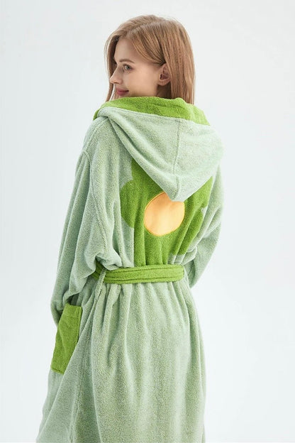 Peignoir à Capuche Fantaisie Tournesol Ultra Doux – 100 % Coton Biologique à Fibres Longues